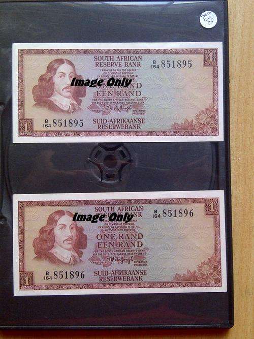 2 x Ou Suid Afrikaanse R1 Note : B Series - Ongesirkuleerd!