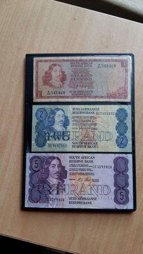 Old South African R1, R2 and R5 Notes - TW de Jongh and G de Kock and Stals