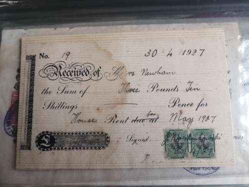 Receipts from 1927 and 1931