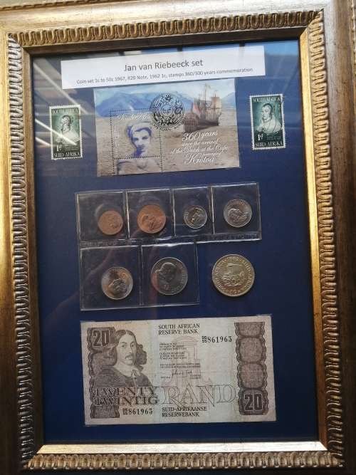 Very Special Jan van Riebeeck set with coins , notes and stamps