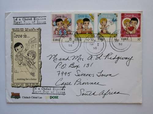 Irish FDC greeting stamps and year of the Tiger - Love is...