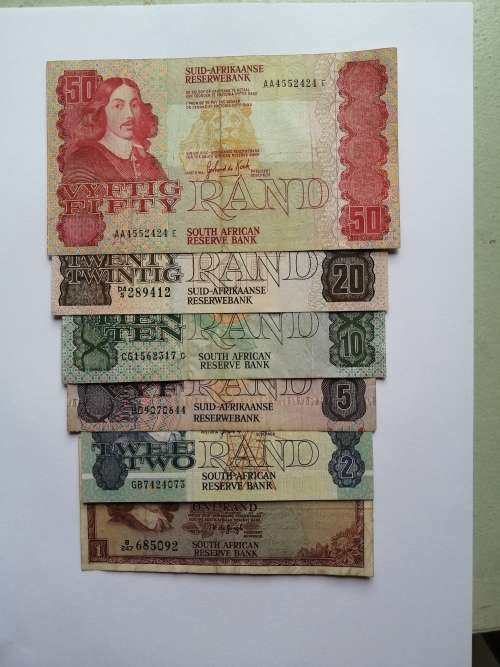 Old South African Bank Notes :R1 to R50