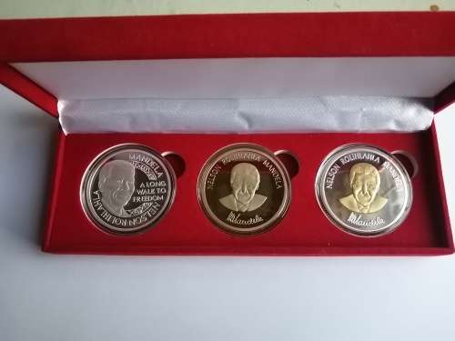 Mandela 3 Encapsulated coin set in box