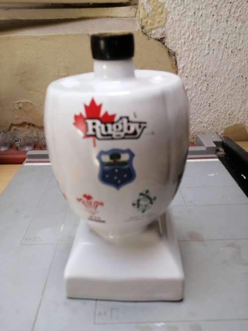 Rugby Klipdrift empty brandy bottle - All major world rugby teams displayed