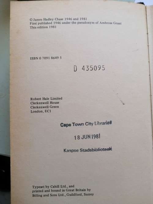 Hardcover James Hadley Chase - More deadly than the male : 1981