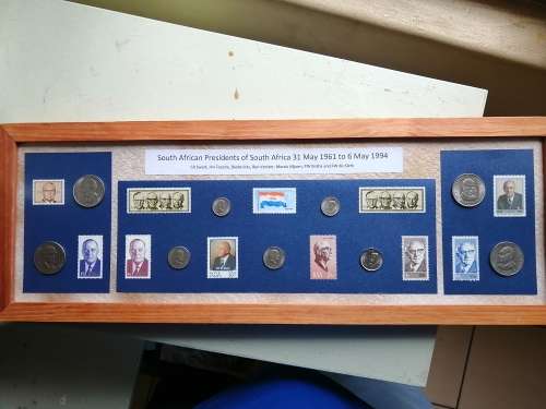 South African Presidential coin and Stamp set 1961 to 1994