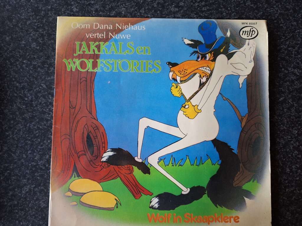 Oom Dana Niiehaus vertel jakkals en wolf stories LP record