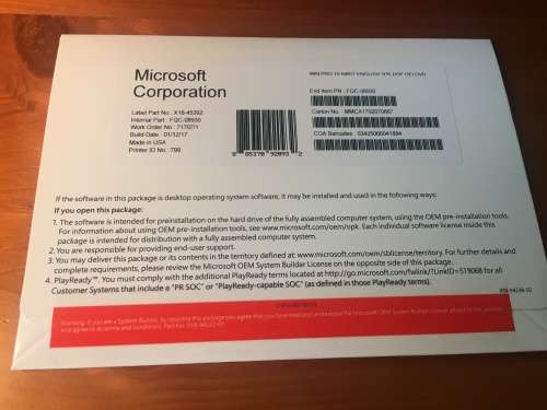 Microsoft Windows 10 Professional 64-bit - original sealed DSP package