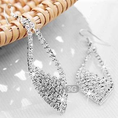 Silver sparkly Drop earrings