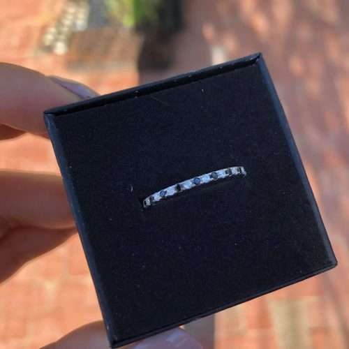 The Black and Clear S925 Sterling Silver Band