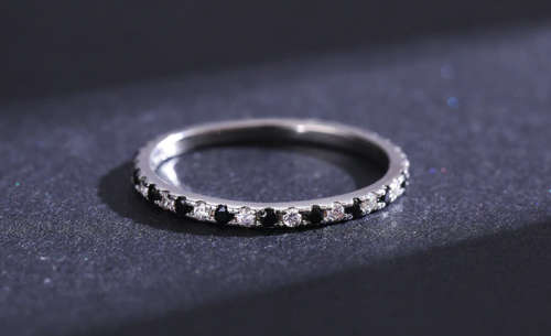 The Black and Clear S925 Sterling Silver Band