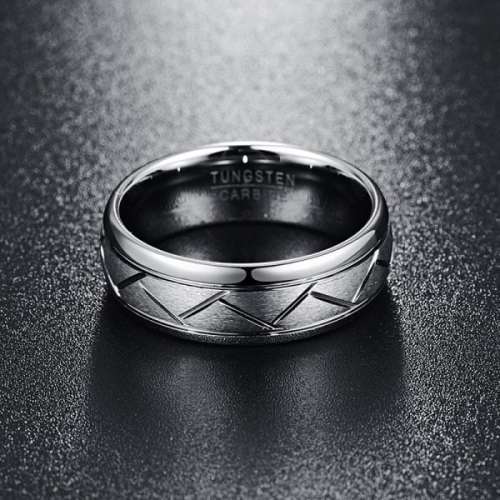The Carbon Wire Tungsten Carbide Mens Ring