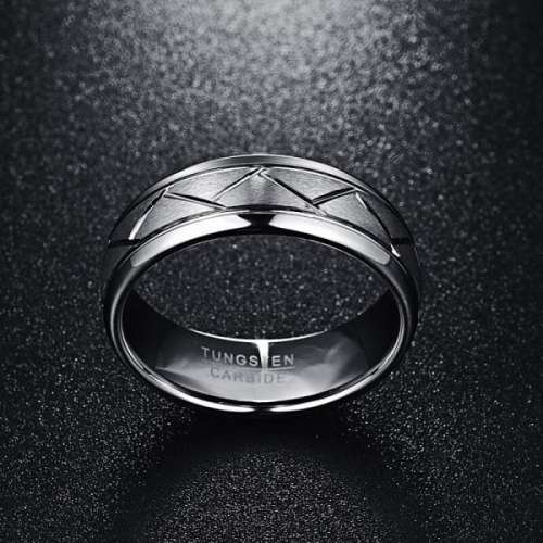 The Carbon Wire Tungsten Carbide Mens Ring