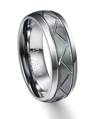 The Carbon Wire Tungsten Carbide Mens Ring