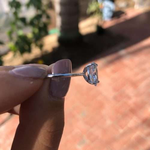 The S925 Sterling Silver 2.00 ct. Clear CZ Oval Engagement Ring