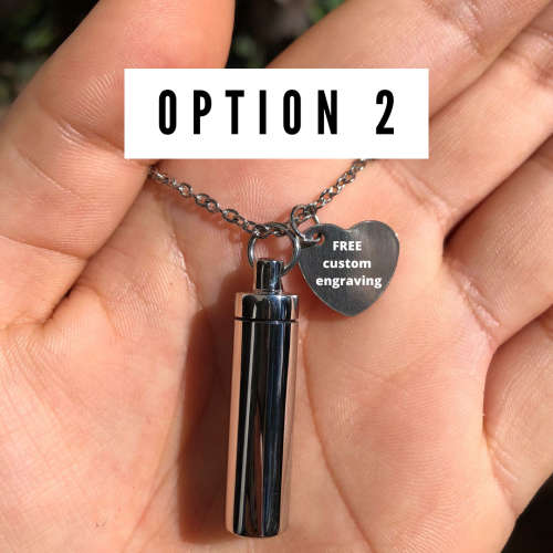 The Stainless Steel 3cm Cylinder Keepsafe Urn Necklace