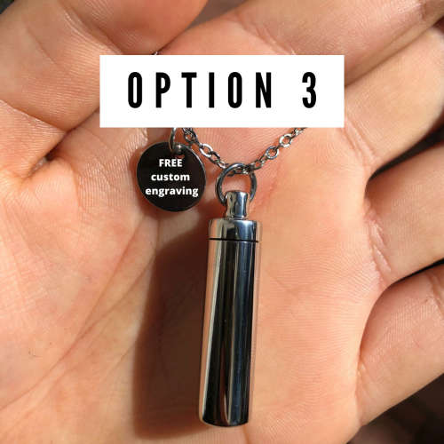 The Stainless Steel 3cm Cylinder Keepsafe Urn Necklace