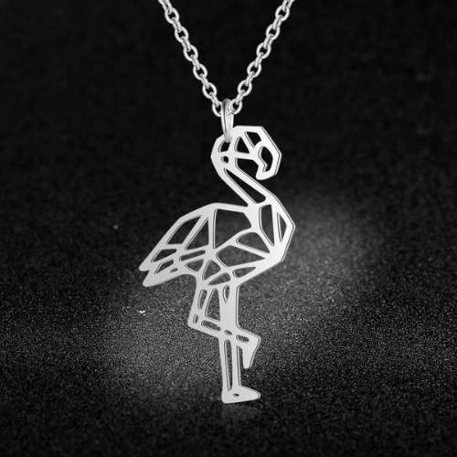 The Surgical Steel Geometric Flamingo Necklace