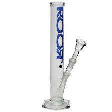 QUALITY ROOR BRAND THICK CLEAR GLASS BONG WITH ROOR PRINT