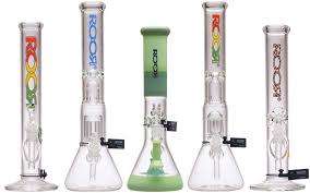 QUALITY ROOR BRAND THICK CLEAR GLASS BONG WITH ROOR PRINT