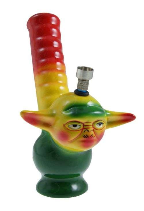 CERAMIC RASTA COLOURED YODA WATERBONG