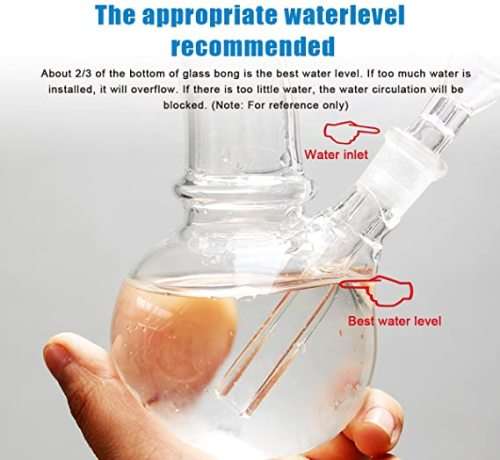 MINI GLASS BONG WITH MARIJUANA LEAF PRINT