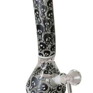GLOW IN THE DARK BLACK SKULL SMOKING WATERPIPE