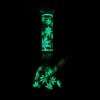 AWESOME ONE OF A KIND 20cm GLOW IN THE DARK CANNIBIS LEAF PATTERN GLASS BONG