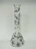 AWESOME ONE OF A KIND 20cm GLOW IN THE DARK CANNIBIS LEAF PATTERN GLASS BONG