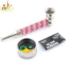 METAL PIPE WITH PIPE SCREENS AND ACRYLIC HERB CRUSHER