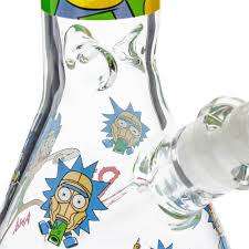 RATED #1 BEST LONG LASTING 14` RICK and MORTY STYLE BOROSILICATE GLASS WATER/ICE BEAKER BONG