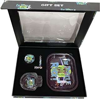 Rick and Morty smoking set ( herb Crusher, pipe, Astray and rolling metal Tray)