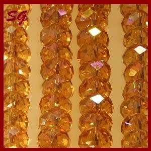 crystal  orange  faced round beads 4 mm - 150pc