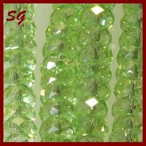 crystal Green faced round beads 4 mm - 150 pc