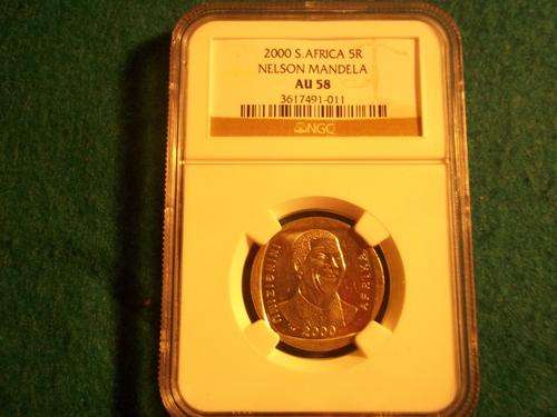 AU 58 Smiling Mandela  R5 !!!!! NGC Graded