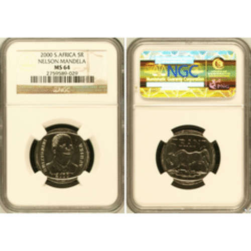 2000 Smiling Mandela R5 SET of 4 COINS !!!! MS 61, 62, 63, 64_____ FREE SHIPPING