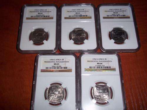1994 Presidentail Inauguration R5 Combo Set !!! MS 62_63_64_65_66 all NGC Graded