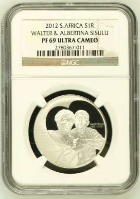 2012 Walter & Albertina Sisulu R1 Silver NGC PF69