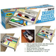 Snap fit drawer divider