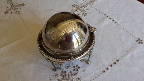 beautiful domed hand engraved sugar or bonbon dish