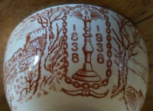 2 x Voortrekker Groot Trek commemorative bowls with saucers