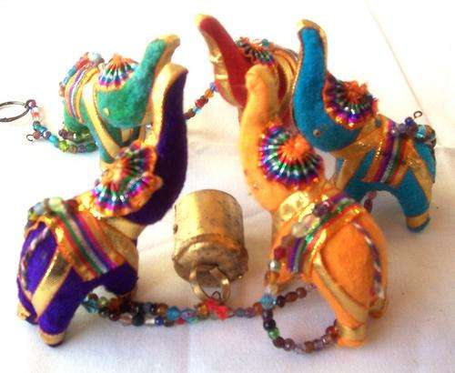 Cute elephant mobile with copper bell