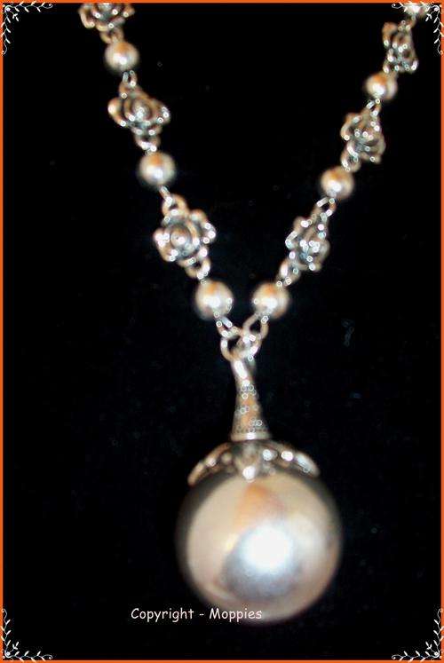 Tibetian silver ball pendant and chain