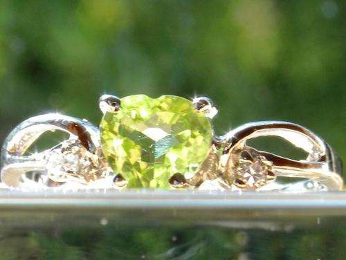 925 sterling silver natural A-grade Peridot Ring