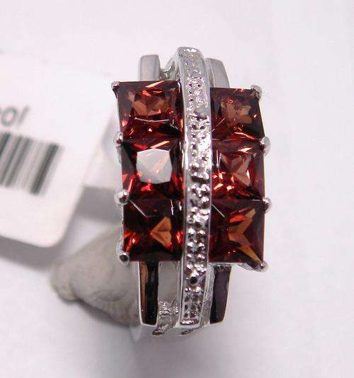 925 sterling silver A grade garnet ring