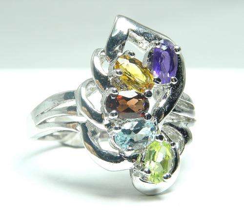 925 Stirling Silver Natural A-Grade Color-gems Ring