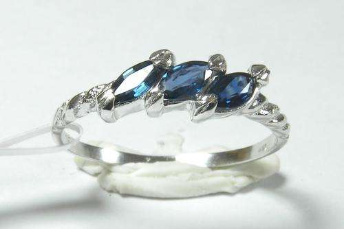 925 Sterling Silver Natral A-Grade Sapphire Ring