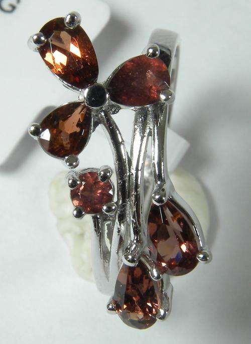 925 Sterling Silver natural A-grade Garnet ring
