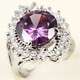18K WHITE GOLD PURPLE AMETHYST RING