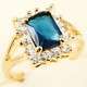 18K YELLOW GOLD PRINCESS BLUE SAPPHIRE RING